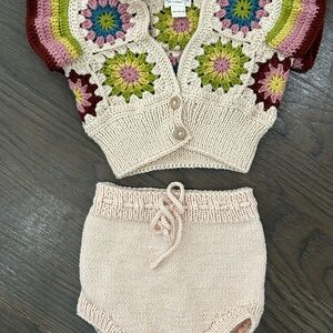 Kalinka Peach Knit Baby Sweater